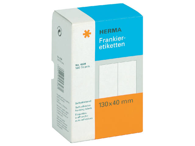Frankeeretiket HERMA 4328 dubbel 130x40mm 500st