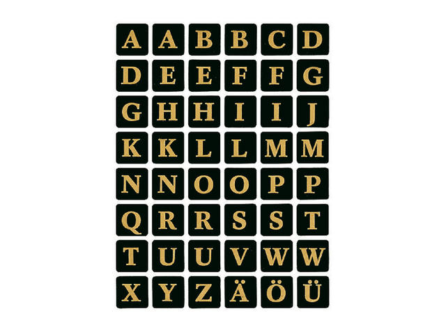 Etiket HERMA 4130 13x13mm letters A-Z zw op gd