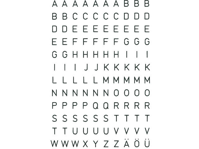 Etiket HERMA 4154 5mm letter A-Z zwart op transp