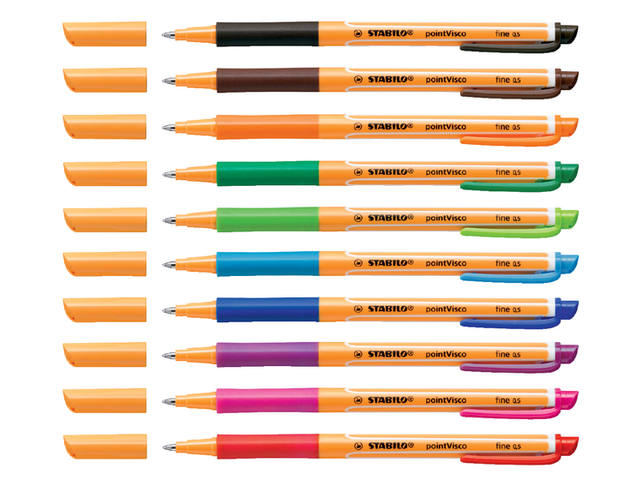 Rollerpen STABILO PointVisco 1099/10 F 10st ass