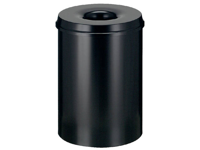Papierbak+vlamdover Vepabins 30liter 33.5cm zwart
