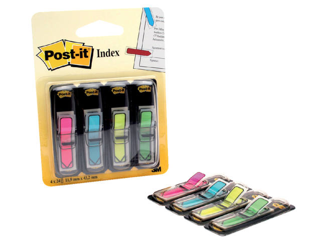 Indextabs Post-it 684 12x43mm pijl neon assorti