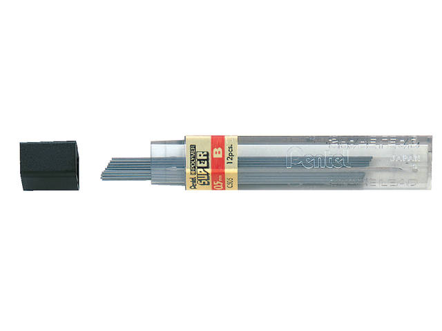 Potloodstift Pentel B 0.5mm 12st zwart