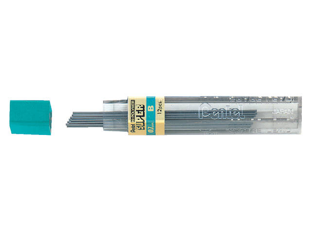 Potloodstift Pentel B 0.7mm 12st zwart