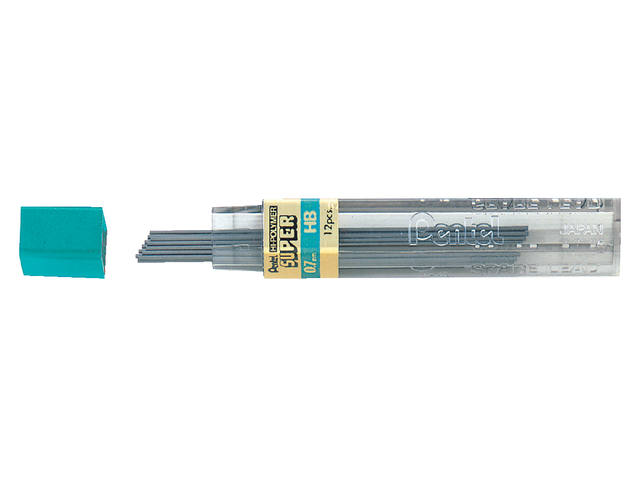 Potloodstift Pentel HB 0.7mm 12st zwart