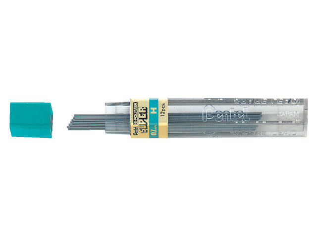 Potloodstift Pentel H 0.7mm 12st zwart