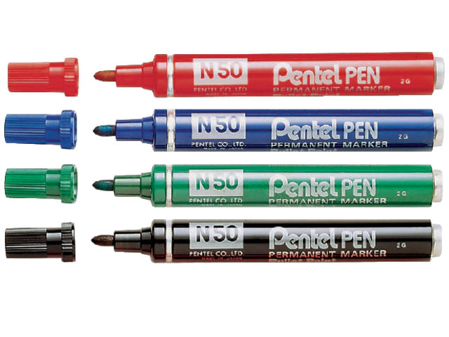 Viltstift Pentel N50 rond 1.5-3mm zwart