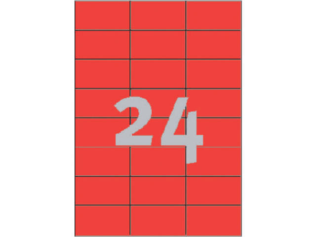 Etiket Avery 3448 70x37mm rood 2400st
