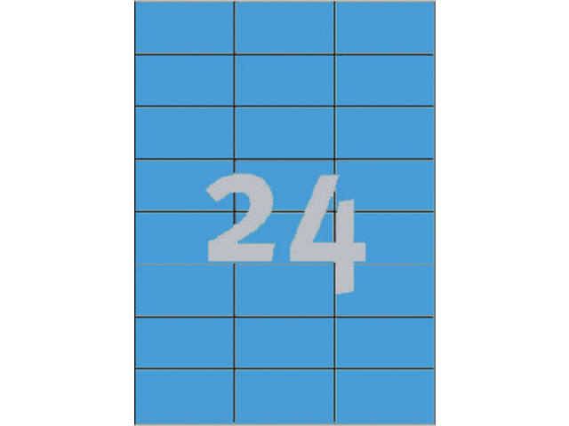 Etiket Avery 3449 70x37mm blauw 2400st