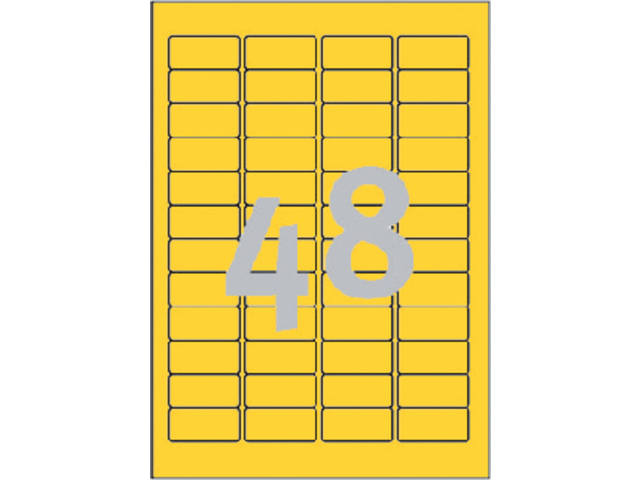 Etiket Avery L6041-20 45.7x21.2mm geel 960st