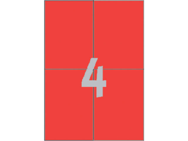 Etiket Avery 3456 105x148mm A6 rood 400st