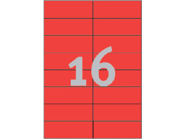 Etiket Avery 3452 105x37mm rood 1600st