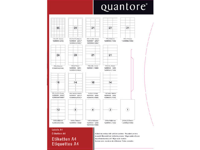 Etiket Quantore 63.5x33.9mm 2400st