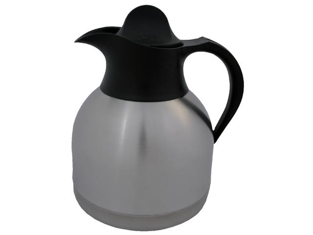 Koffiekan 1liter roestvrijstaal zwarte dop