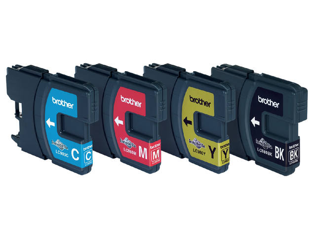 Inktcartridge Brother LC-980VALBP zwart + 3kleuren