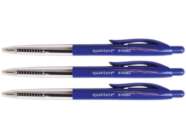 Balpen Quantore drukknop blauw