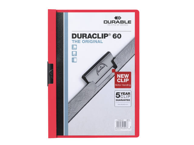 Klemmap Durable Duraclip A4 6mm 60v rd