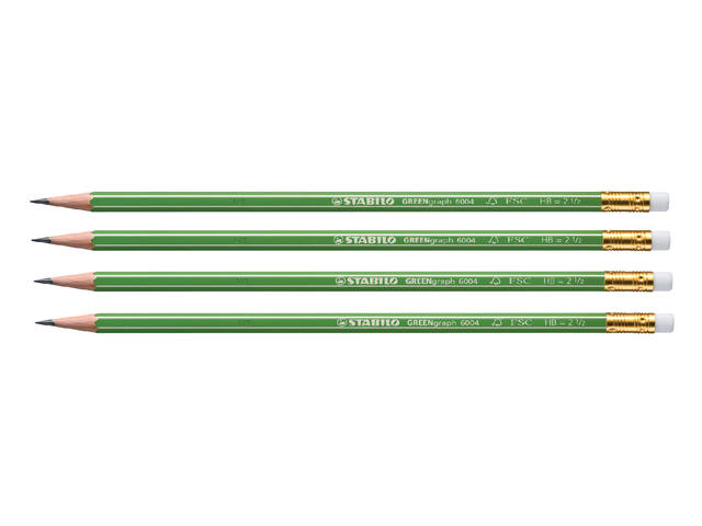 Potlood STABILO Greengraph 6004 HB met gumtop