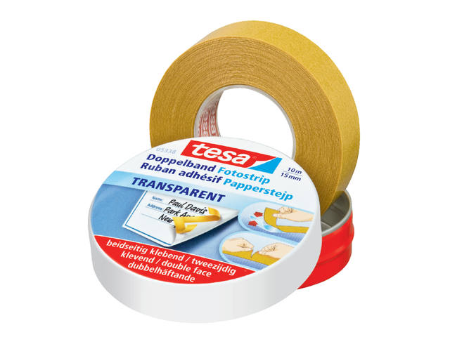 Dubbelzijdig knutseltape tesa 10mx15mm beige blik