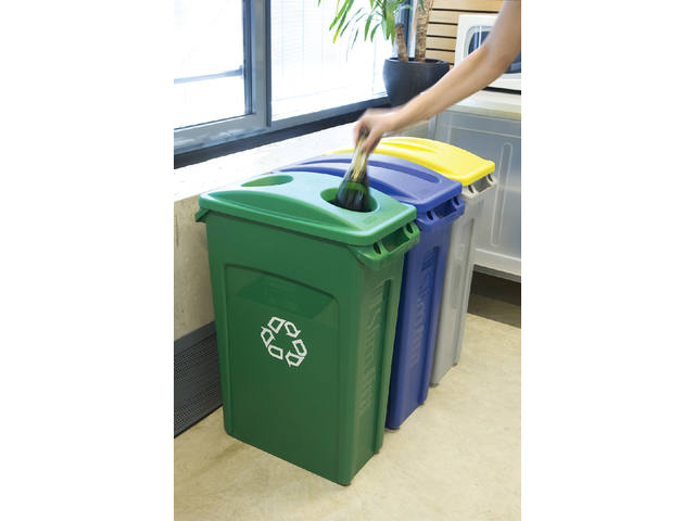 Afvalbak Rubbermaid Slim Jim Vented 87L grijs