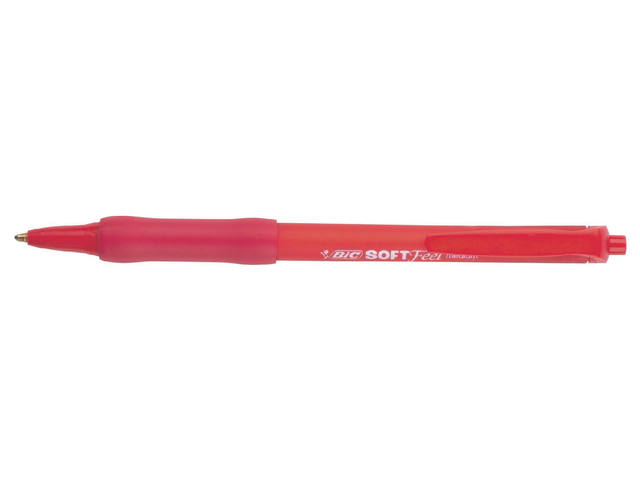 Balpen Bic soft feel clic M rood
