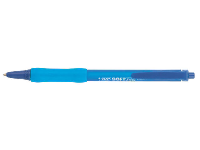 Balpen Bic soft feel clic M blauw